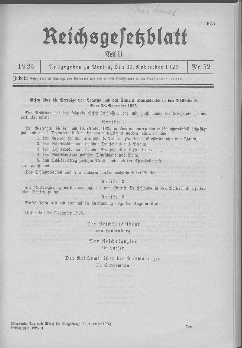 08.09.1926: Deutschland wird Mitglied des Völkerbunds.