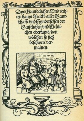 20.03.1525: 12 Artikel von Memmingen werden verabschiedet.