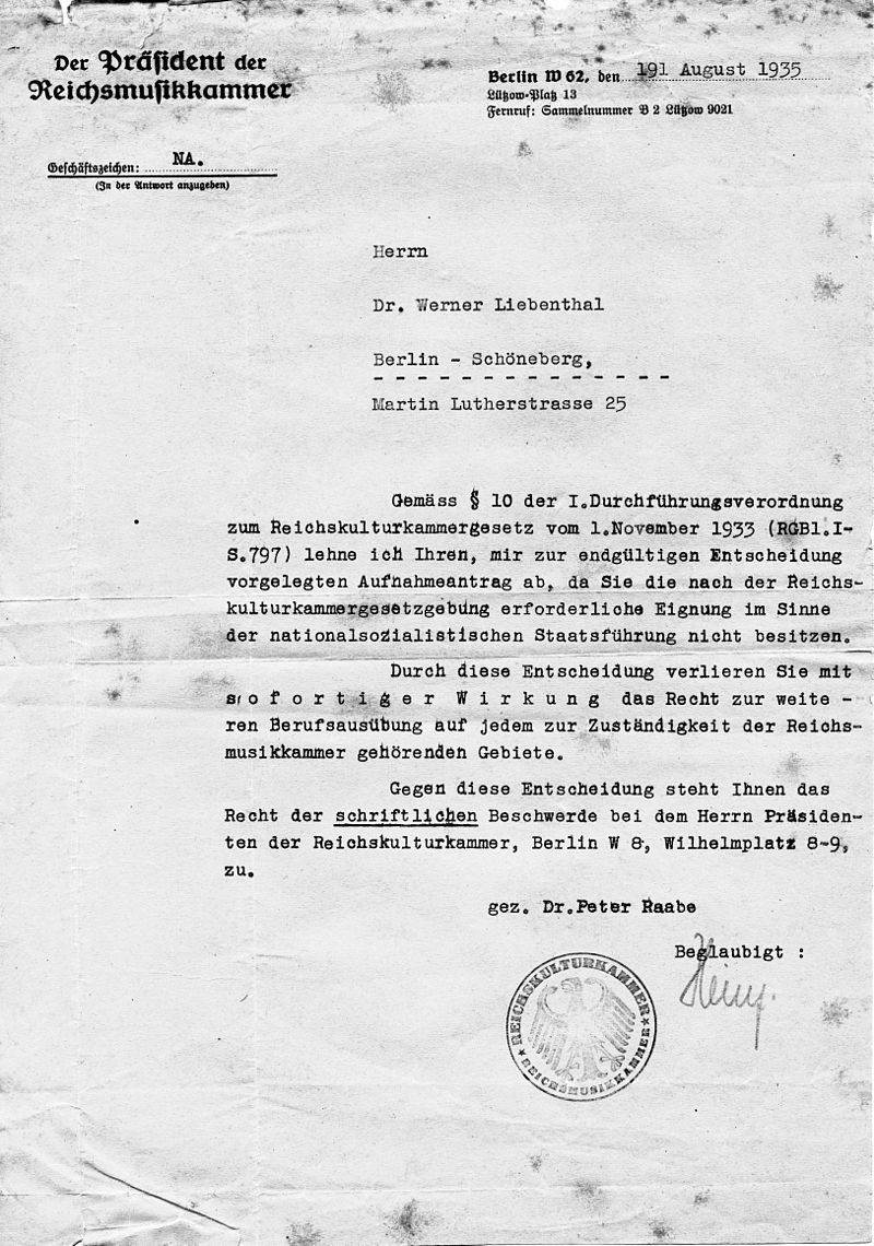 22.09.1933: Reichskulturkammer wird gegr