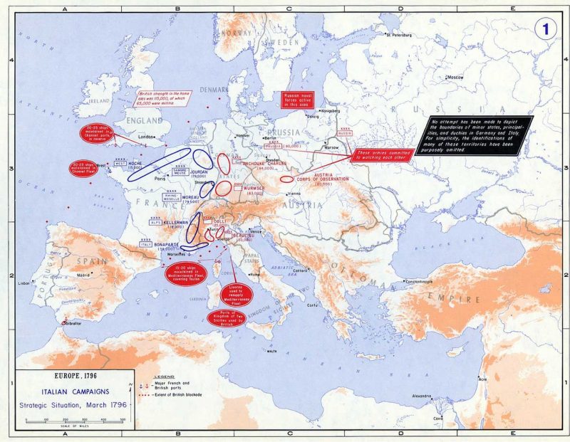 1796: Napoleon ist erfolgreich im Ersten Koalitionskrieg und beim Italienfeldzug