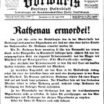 Vor 100 Jahren: Die Ermordung von Außenminister Walther Rathenau
