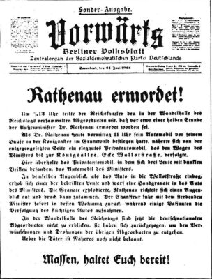 Vor 100 Jahren: Die Ermordung von Außenminister Walther Rathenau